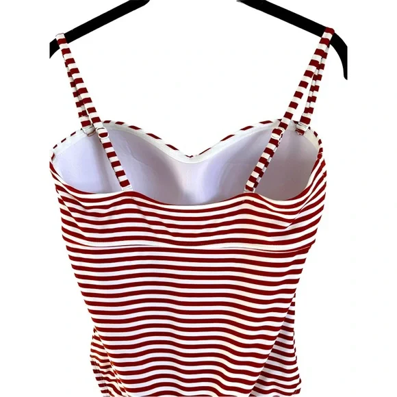 Kona Sol One Piece Striped Twist Swim Suit Size Medium - Picture 9 of 12